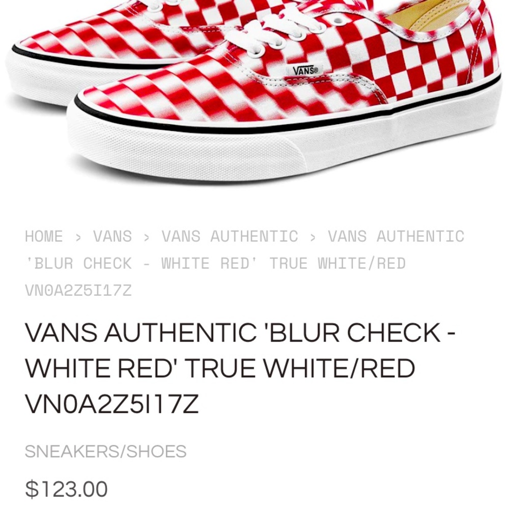 RED BLUR CHECKERED VANS